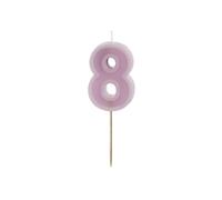 PartyDeco Numero di candele #8 | 6 cm viola