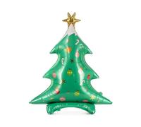 PARTYDECO Palloncino Gigante in Alluminio Albero di Natale 78 x 94 cm - Verde - Taglia Unica