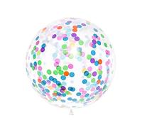 PartyDeco Palloncino Gigante Trasparente Crystal con Coriandoli Multicolore, Ø 100 cm, Lattice