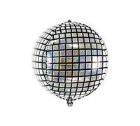 PARTYDECO Palloncino in alluminio, palla da discoteca, 40 cm, colore: argento/grigio, taglia unica