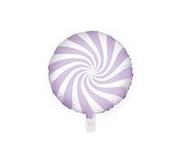 PartyDeco- Palloncino in Mylar 45 cm a Forma Lecca Bianco e Lilla, Colore, FB20P-004J