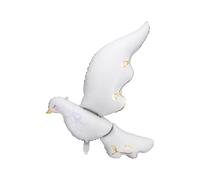 PartyDeco, Palloncino in pellicola, colore bianco, per comunione, festa, matrimonio, battesimo, cresima, regalo