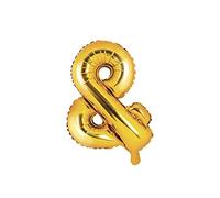 PartyDeco Palloncino Mylar a Forma di Simbolo & Oro 35 cm Compleanno Adulto Bambino, Oro