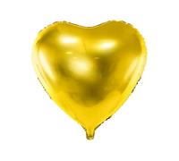 PartyDeco Palloncino Mylar Foil a Forma di Cuore Oro Metallizzato Ø 45 cm