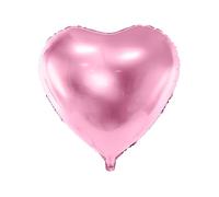 PartyDeco Palloncino Mylar Foil a Forma di Cuore Rosa Metallizzato Ø 45 cm