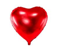 PartyDeco Palloncino Mylar Foil a Forma di Cuore Rosso Metallizzato Ø 61 cm