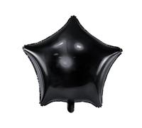 PartyDeco Palloncino Mylar Foil a Forma di Stella Nero Metallizzato Ø 48 cm