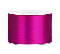 partydeco.pl nastro di raso colore fucsia - rosa intenso, nastro decorativo largo 5 cm
