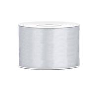 partydeco.pl Nastro satinato argentato 5 cm x 25 metri Taglia Unica