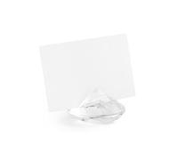 PartyDeco Conf. 10 Segnaposto Diamante Trasparente, ca. 4 cm