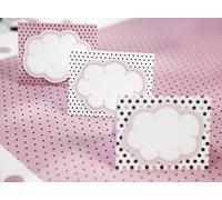 PartyDeco Segnaposto in Cartoncino a Pois con Nuvoletta da Personalizzare, Assortiti