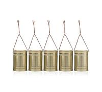 PartyDeco Set da 5 Pezzi Barattoli Decorativi con Spago, Alluminio, Oro, Piccolo, 5 unità