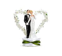 Partydeco Statuina per Decorazione Torta Nuziale Sposi con, Bianco, 15 cm