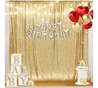 PartyDelight - Tenda con lustrini per matrimoni, eventi speciali, feste 6FTx7FT Sparkly Gold
