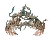 PartyforU Corona di serpente greca Medusa per cosplay rinascimentale, fascia Medusa verde dorato con alloro, per costume da donna di Halloween