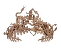 PartyforU Corona di serpente Medusa dorata per cosplay da donna rinascimentale, dea greca, fascia con alloro, per feste di Halloween
