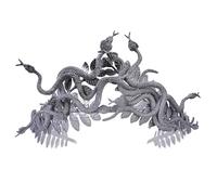 PartyforU Corona di serpente Medusa nera argento per Halloween da donna, cosplay, dea greca Medusa fascia con alloro per rinascimento