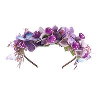 PartyforU Fantasioso copricapo per capelli a forma di fungo, costume da donna per il Rinascimento, Halloween, costume da fungo, farfalla, corona floreale