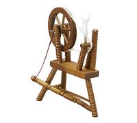 PartyKindom 1 Pz mini decorazione di mobili ruota che gira in miniatura ornamenti per case delle bambole minuscolo mini mobili d'epoca ruota che gira per la casa delle bambole di legno
