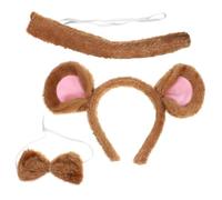 PartyKindom 1 Set Banda Per Per Copricapo Adulto Orecchie Da Topo Cosplay Fascia Arco Animali Mini Coda Criniera Compleanno Decorazioni Halloween Peluche Code Piccolo Tessuto Caffè