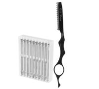 PartyKindom 1 Set Da 11 Pezzi forniture per barbiere face razor barber tools barberine tagliacapelli accessori da barbiere Black