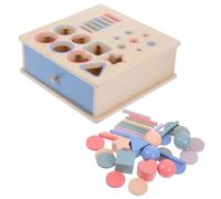 PartyKindom 1 Set Di Giocattoli in Legno Montessori Con Scatola Per Monete, Lavagna Interattiva Per La Scuola, Blocchi Di Costruzione E Ordinamento Per Bambini Piccoli, Giocattolo