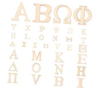 PartyKindom 1 Set Lettere Legno Greche Tagliate A Laser Taglie Per Decorazioni Fai Da Te Legno Naturale Lisci Per Artigianato Creativo E Pittura 72 Pezzi