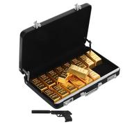 PartyKindom 1 Set Valigia Piccolo Bagaglio Bambola D'oro Per Piccola Valigia Mini Lavoretti Con Mattoncini Dorati Presente in Miniatura Mini Articoli Lega Di Alluminio