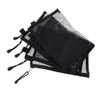 PartyKindom 10 Pezzi Borsa Cosmetici in Nylon a Rete A5 Nera Zip, Organizer Trasparente per Non Far Cadere gli Oggetti, per Trucchi e Cancelleria da Viaggio