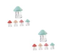 PartyKindom 10 Pezzi Tubi Vuoti Lucidalabbra Forma di Fungo Contenitori Balsamo Labbra in Plastica Riutilizzabili Kit per Creazione Lip Gloss Portatile e Durevole