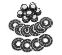 PartyKindom 10 Set di Manopole per Potenziometro con Disco Scala, Foro Interno 6 Mm, in Plastico e Metallo, Regolazione di Precisione per Pannelli di Controllo Industriali e Apparecchiature