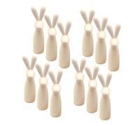 PartyKindom 12 Pezzi Figura in Legno con Testa di Coniglio Figure di pioli di Coniglio Bambole con pioli di Coniglio Giocattoli Artigianali Giocattoli ecologici Coniglietto di Legno Non finito