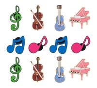 PartyKindom 12 Pezzi Spille Musicali in Lega a Forma di Pianoforte Chitarra Violino Note Musicali, Leggere e Adatte per Zaini e Borse, Idee Regalo Perfette per Concerti e Abbigliamento