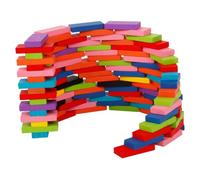 PartyKindom 120 Educativo Legno Domino Colorati per Sviluppo e Coordinazione Mano Occhio Montessori per Apprendimento e Divertimento