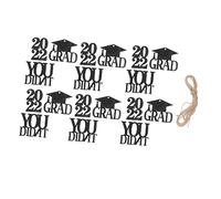 PartyKindom 18 Pollici Tag di Laurea luci fatate Tag Classe 2022 Etichetta di Laurea 2022 Home Decor Decorazione casa Forniture per Feste Etichette per Carte Non Tessuto Black