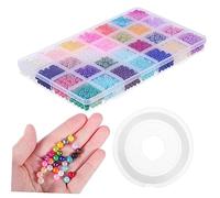 PartyKindom 1960 Pezzi Kit Perline Colorate Pz per Creazioni per Bracciali e Collane Fai da Te Materiale Facile da Usare