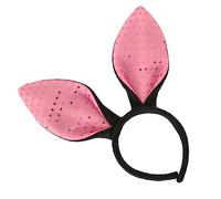 PartyKindom 1pezzi Orecchie Coniglio Pasquale Cerchietto Per Di Orecchio Per Ragazzo Ragazza Decorazione Per Pasquale Nero Rosa