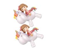 PartyKindom 2 Cake Topper Unicorno Decorazione Torta Compleanno e Shower Figurine Dettagliate per e Dolci