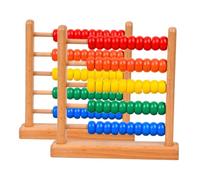 PartyKindom 2 Pallottoliere Legno per Scuola Strumento Educativo Montessori per Apprendimento Matematica Contacifre Portatile per Sviluppo Abilità Motorie e Calcolo