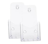 PartyKindom 2 Pezzi Depliant Acrilico Trasparente da Parete e Tavolo Organizer Documenti Espositore per Ufficio e Casa Supporto Riviste e File Facile da Usare