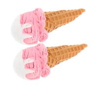 PartyKindom 2 Pezzi di gelato i giocano con il cibo gelato simulato oggetti di scena per gelati realistici Modelli di dessert artificiale giocattolo gelato torte finte resina