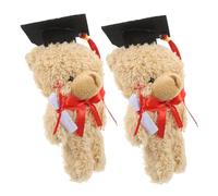 PartyKindom 2 Pezzi La Bambola del Dottor Orso Animale di Peluche Orso Laureato Decorazione Dell'orso di Laurea Cerimonia di Laurea Orso Bambole Complimenti Orso Panno in Feltro Light Brown