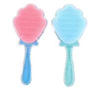 PartyKindom 2 pezzi Spazzola Paddle Antistatica per Pettine Districante Portatile con Impugnatura Ergonomica Massaggio Del Capelluto Blu e