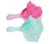PartyKindom 2 pezzi Tazza per Lavaggio Risciacquo Shampoo Impugnatura Ergonomica e Portatile Colori Verde e Rosa