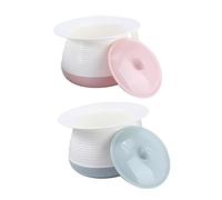 PartyKindom 2 pezzi Vasino Portatile per Materiale Rinforzato Piccolo Orinale Antiscivolo per Adulti e Blu