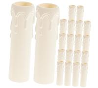 PartyKindom 20 Pezzi Lacrime involucro coperture maniche di candela Copertina lampadario a maniche lampadario a presa Lacrima portacandele lampadario Copertura del lampadario plastica bianca