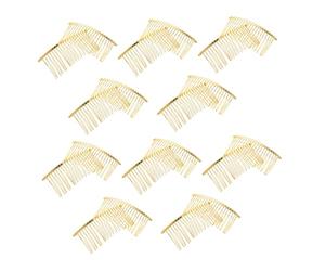 PartyKindom 20pezzi Pettine per Capelli Denti Design Affilato per Precisione Acconciatura Finitura Dorata Elegante Materiale Ferro Resistente Comodo e Sicuro per Toelettatura Portatile
