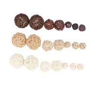 PartyKindom 21 Pezzi Pendenti di Natale Palline di Vimini Decorative Intrecciata Arredamento Natalizio Palline Decorative in Rattan Venni Palle di Vimini Piccolo Rosa Palla di Natale di Legno