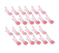 PartyKindom 24 pezzi Fermagli per Fragola Rosa Clip Snap Leggere e Decorativi per Ragazze e Bambine Accessori Fruttati per Frangia e Sottili