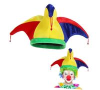 PartyKindom 2pezzi Cappello Giullare Con Campana Per e Cosplay Clown Per e Adulti Accessorio Per Compleanni e Halloween
